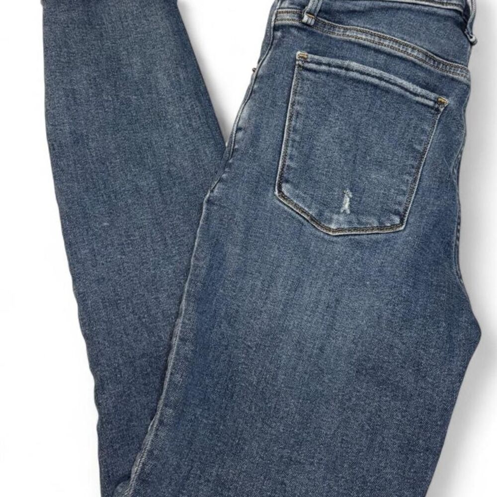 Abercrombie & Fitch High Rise Super Skinny Ankle Jeans Size 25 Distressed Hem